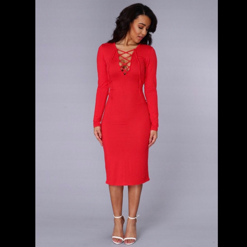 Red Fashion Nova Vintage Dress